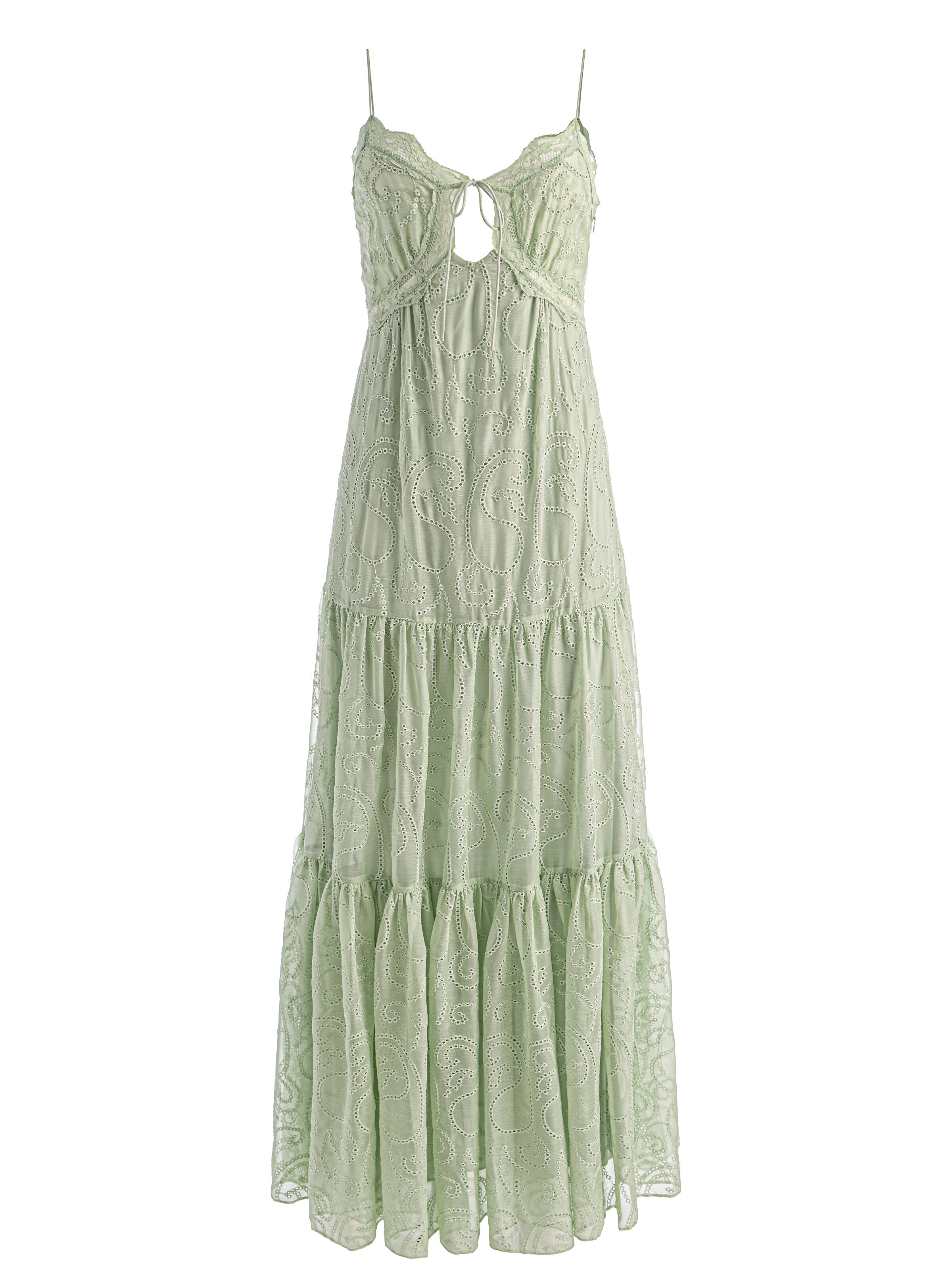 NICKY LACE TIERED MAXI DRESS-LIGHT SAGE-ALICE + OLIVIA