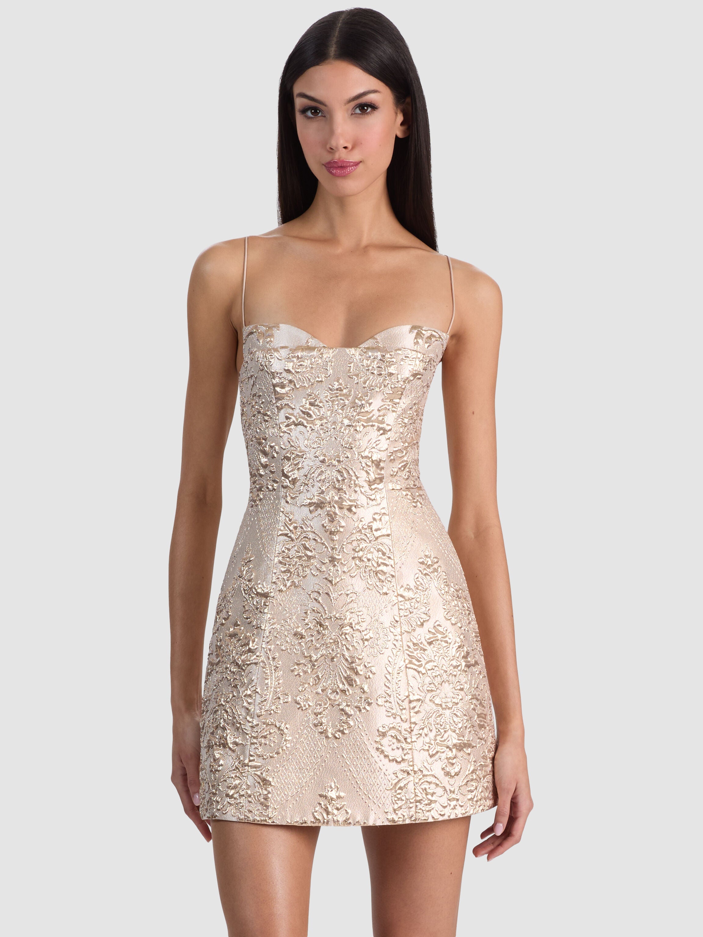 HALLIE PEEKABOO MINI DRESS-ALICE + OLIVIA