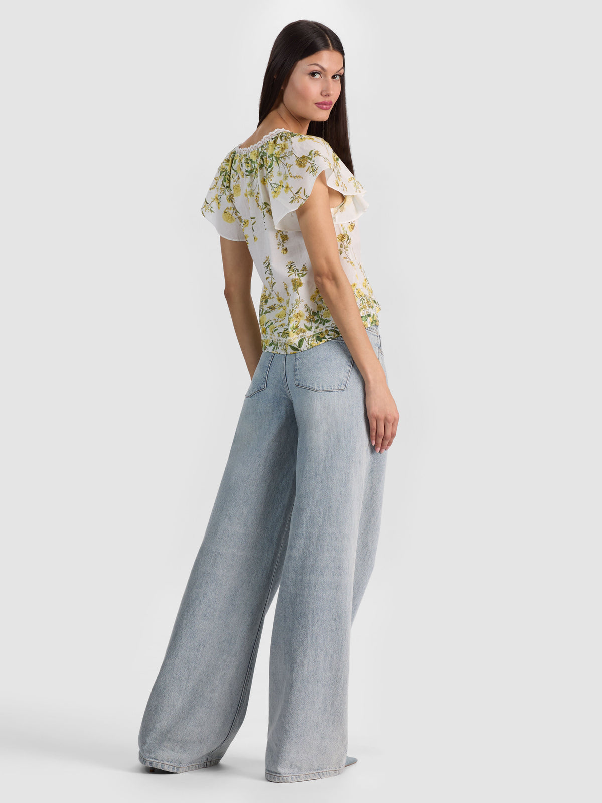 ODETTE FLUTTER SLEEVE TOP-ALICE + OLIVIA