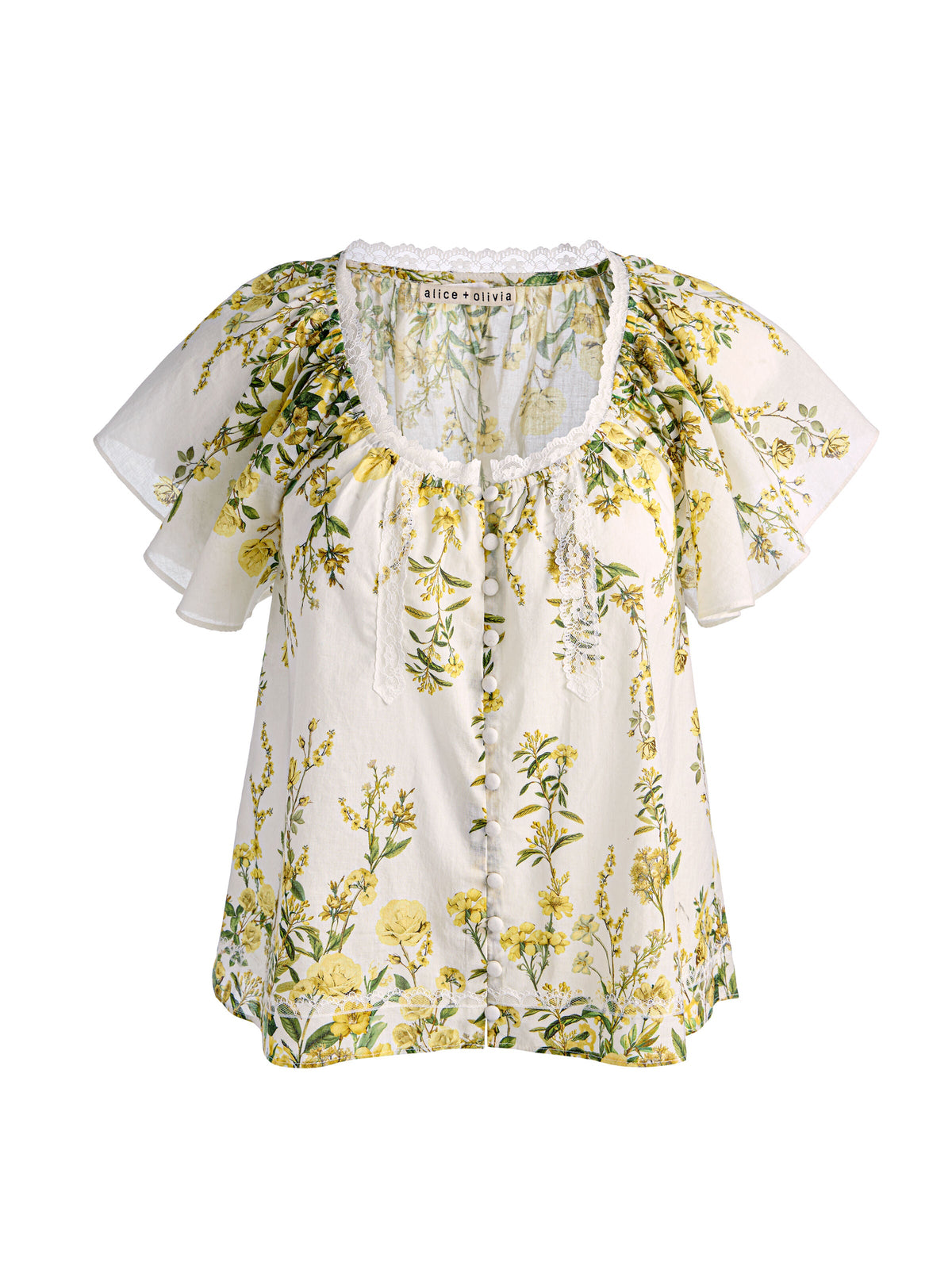 ODETTE FLUTTER SLEEVE TOP - FRESH AIR BUTTER