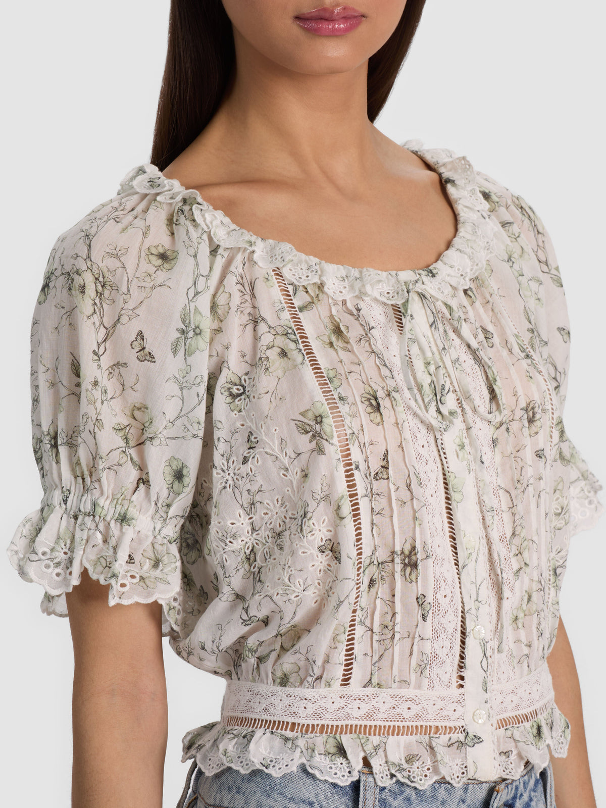 MCLAINE PUFF SLEEVE BLOUSE-ALICE + OLIVIA