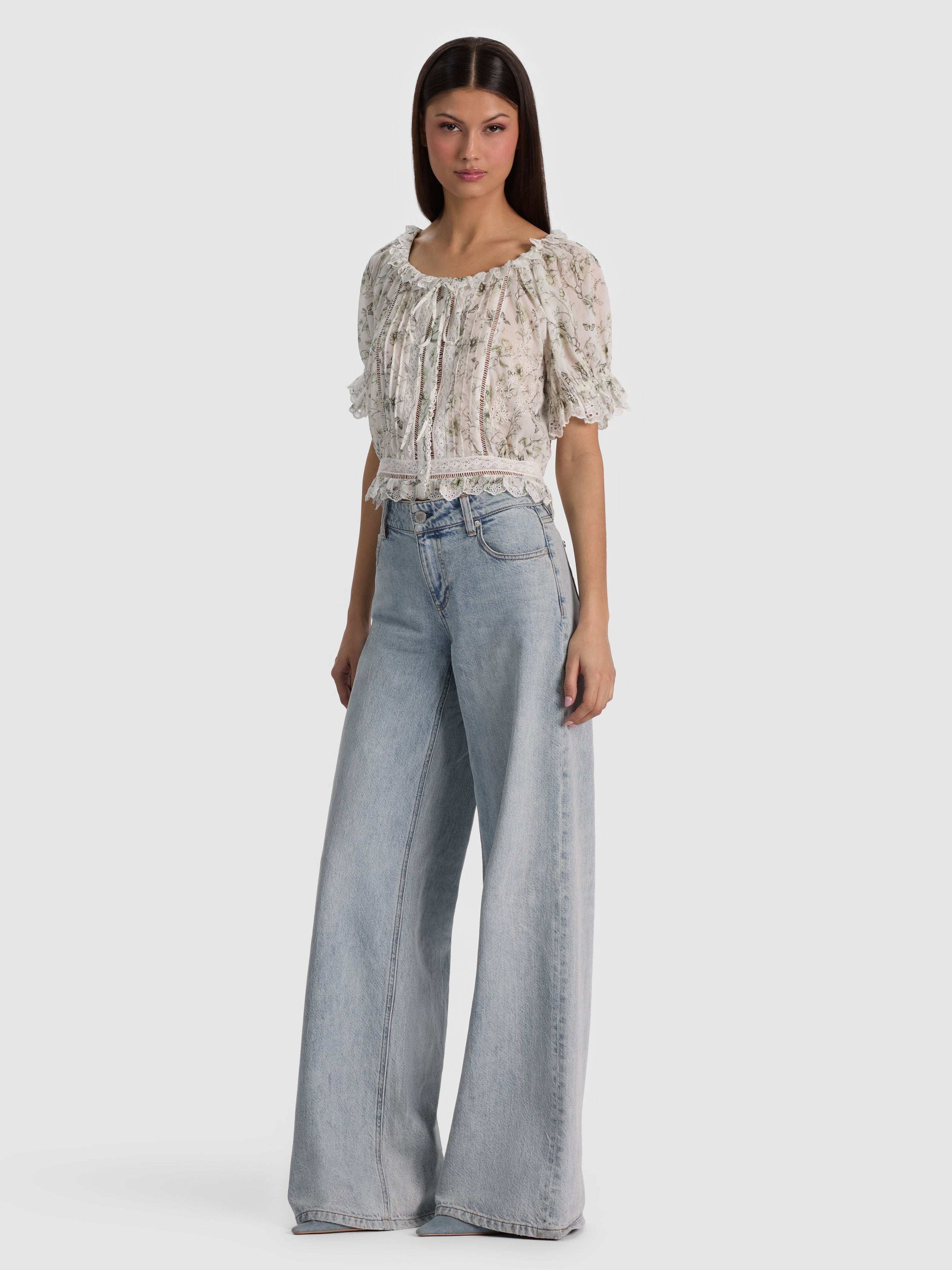 MCLAINE PUFF SLEEVE BLOUSE-ALICE + OLIVIA