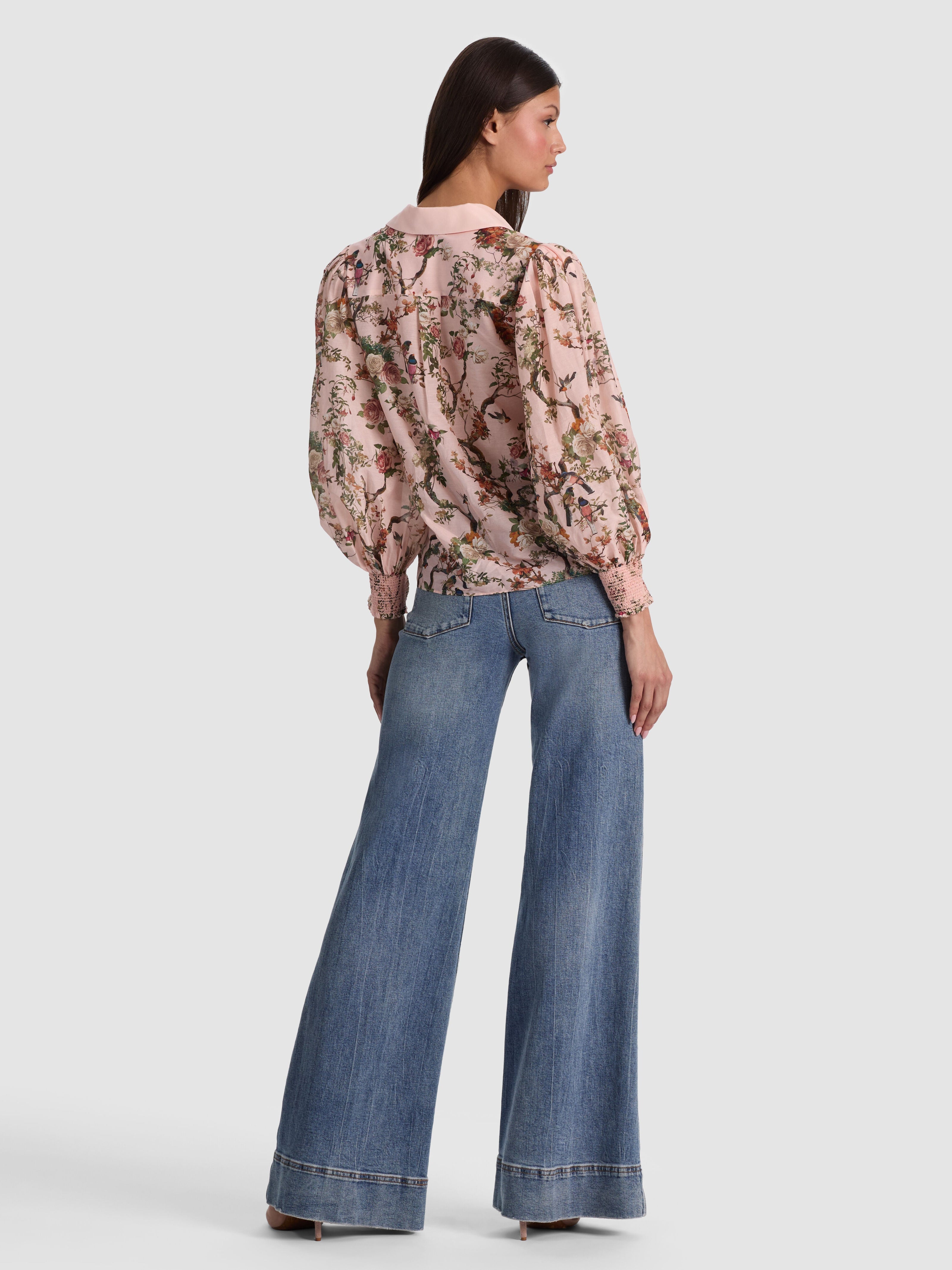 CHARIS BUTTON DOWN BLOUSE-ALICE + OLIVIA