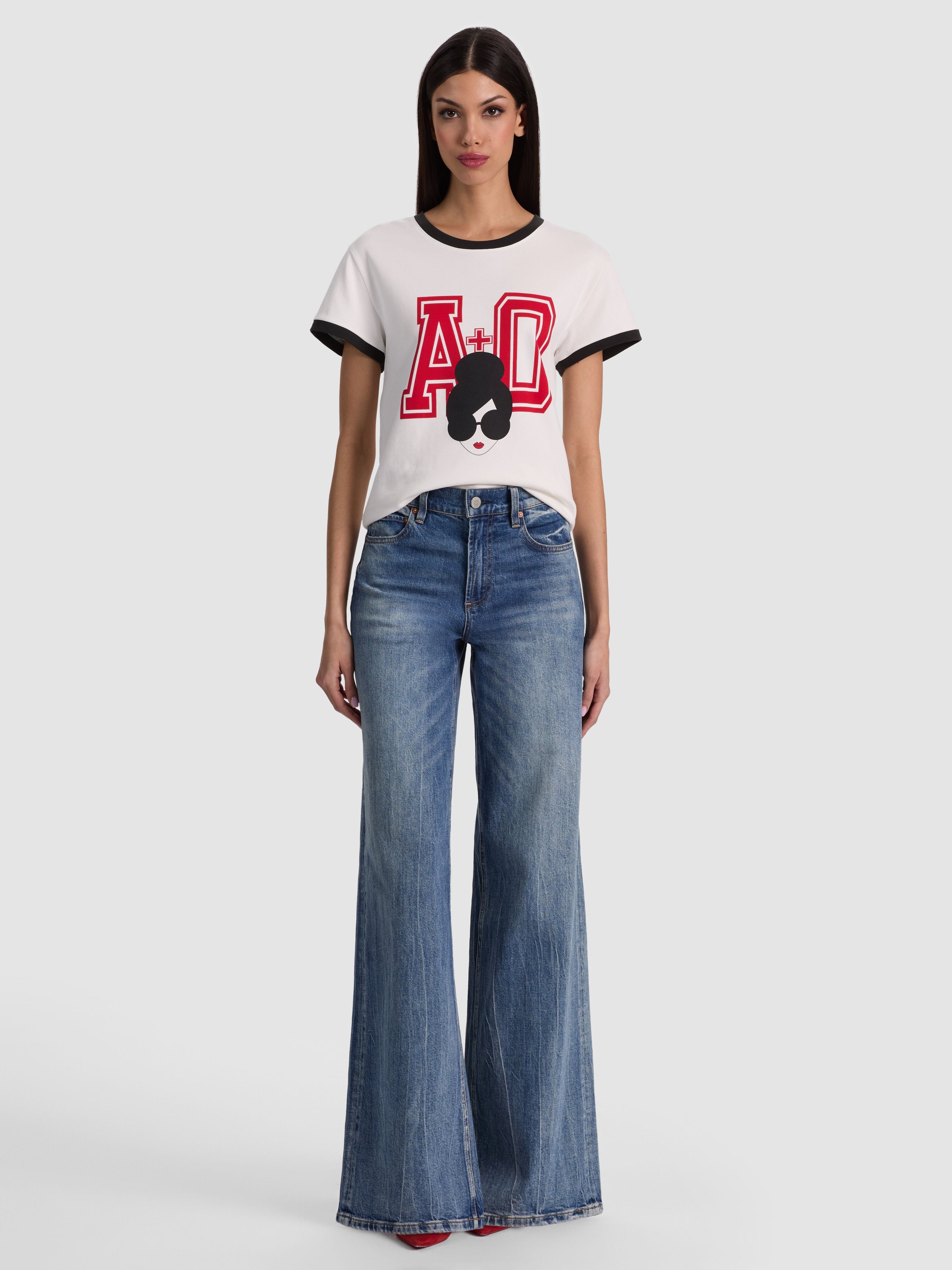 ALVERA STACEFACE TEE-ALICE + OLIVIA