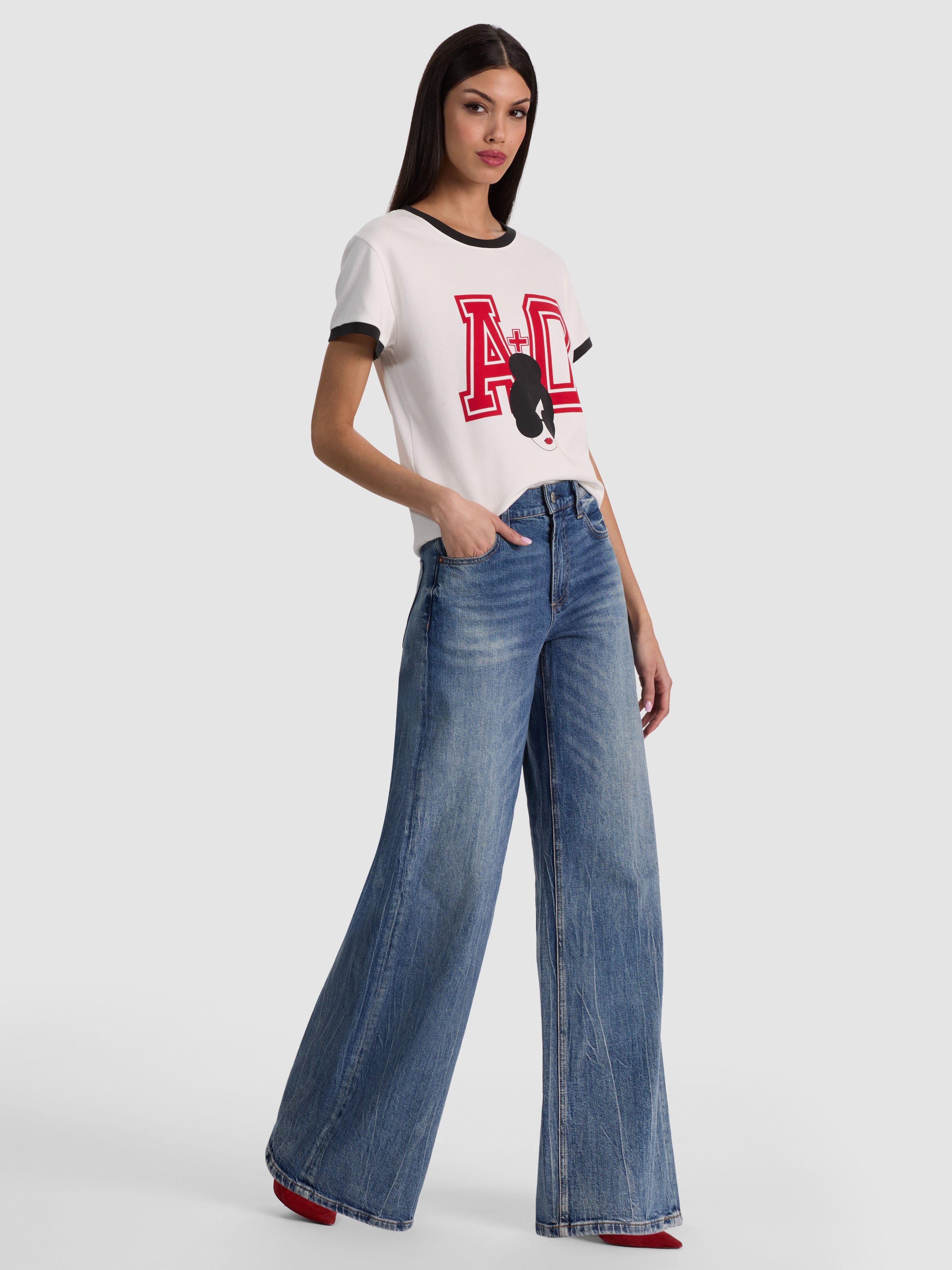ALVERA STACEFACE TEE-ALICE + OLIVIA