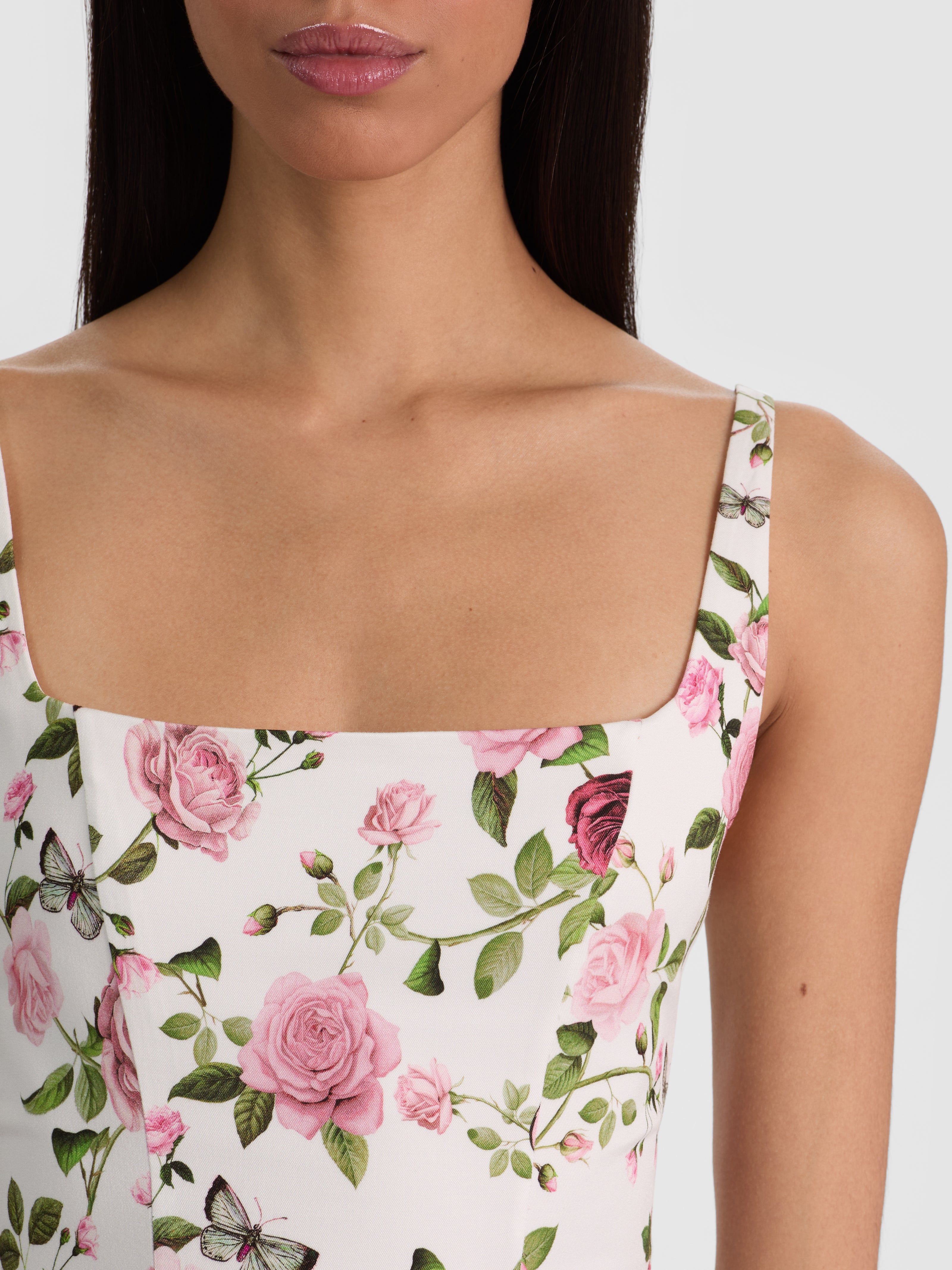 JULIA MINI DRESS-GARDEN GOSSIP OFF WHITE-ALICE + OLIVIA