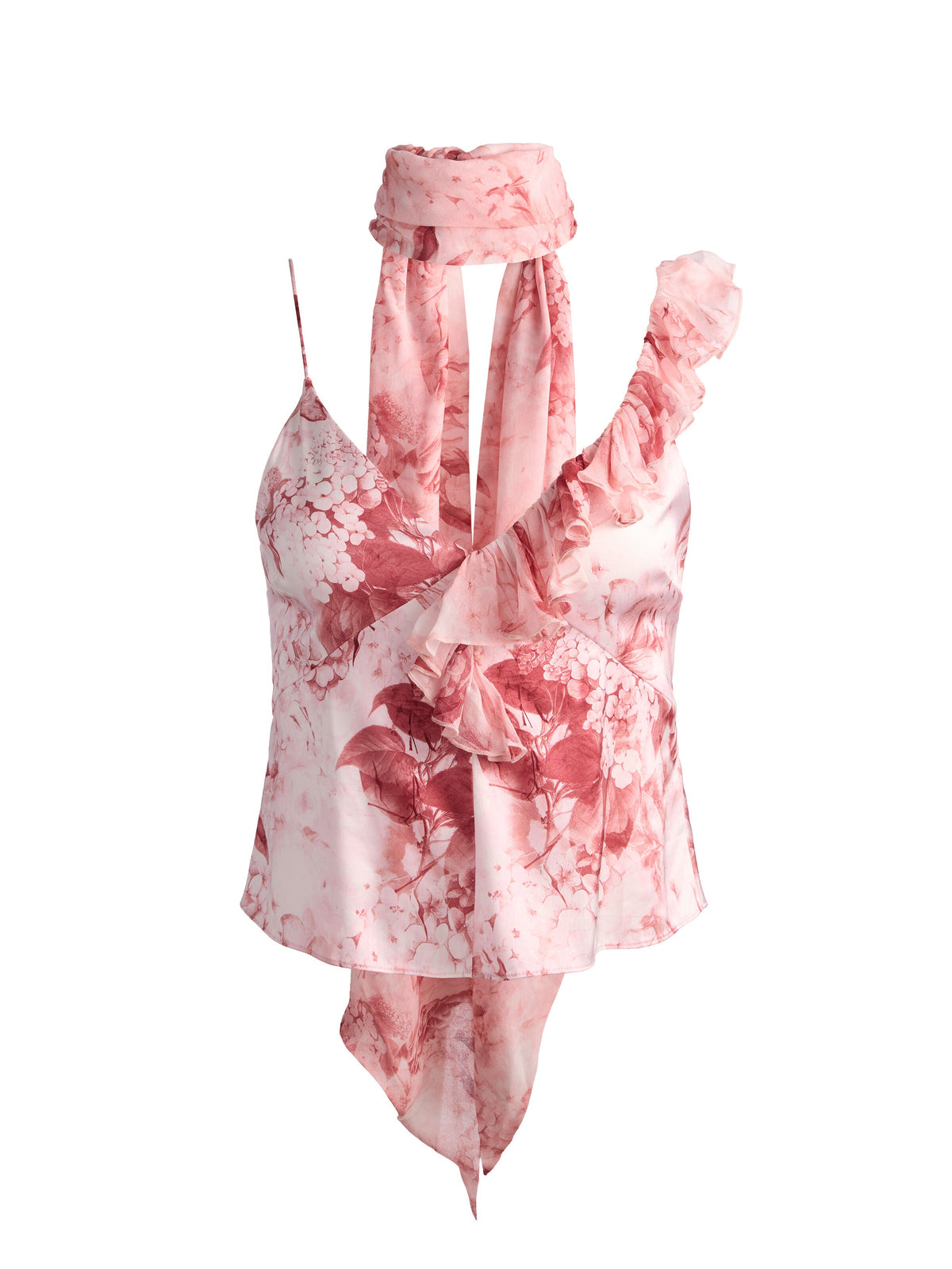 ZELDA RUFFLE TANK WITH SCARF - SEA BREEZE ENGLISH ROSE