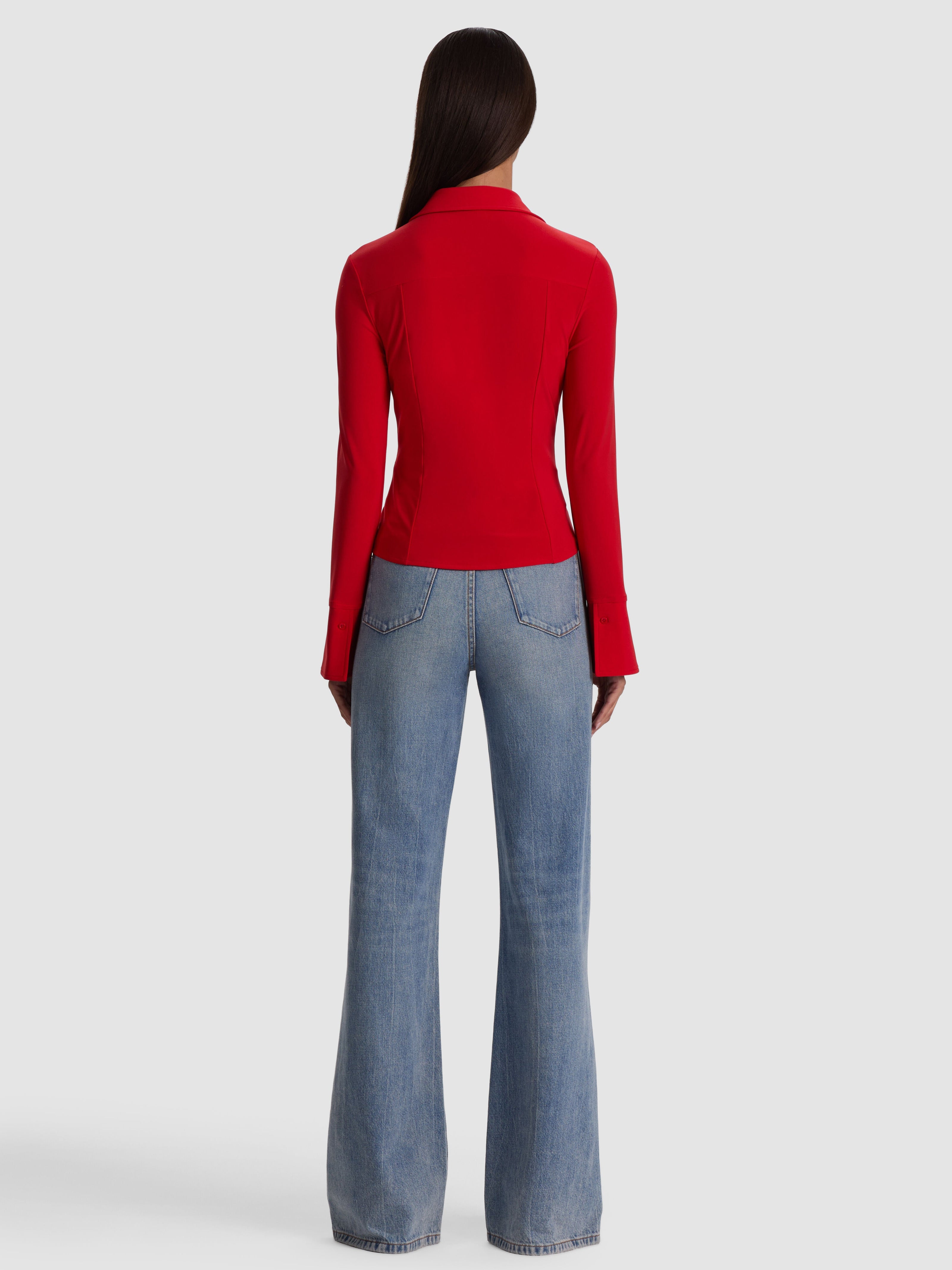 FREYA BUTTON DOWN TOP-CHILI PEPPER-ALICE + OLIVIA