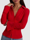 FREYA BUTTON DOWN TOP-CHILI PEPPER-ALICE + OLIVIA