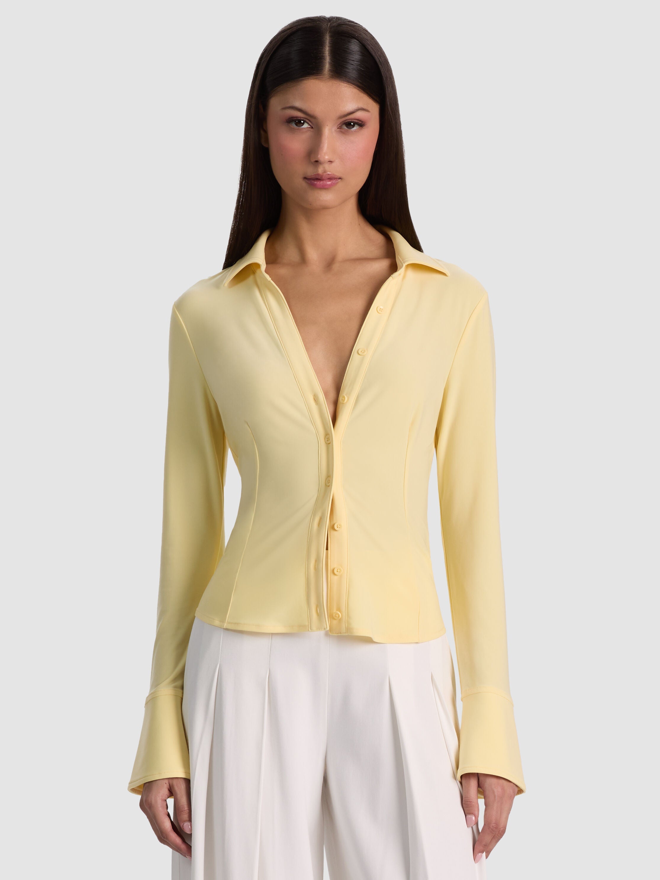 FREYA BUTTON DOWN TOP-ALICE + OLIVIA
