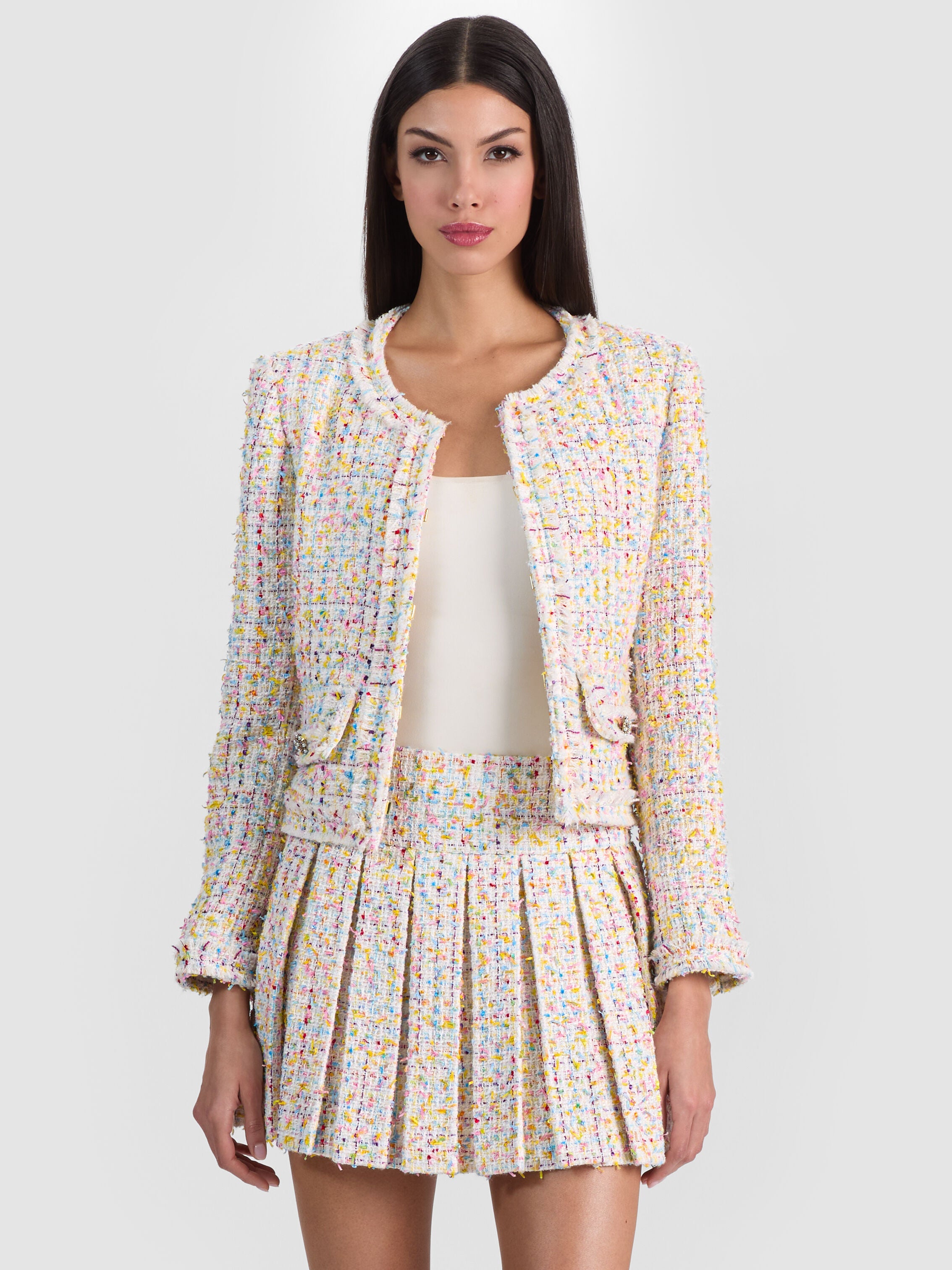 LANDON CROPPED JACKET-OFF WHITE/MULTI-ALICE + OLIVIA