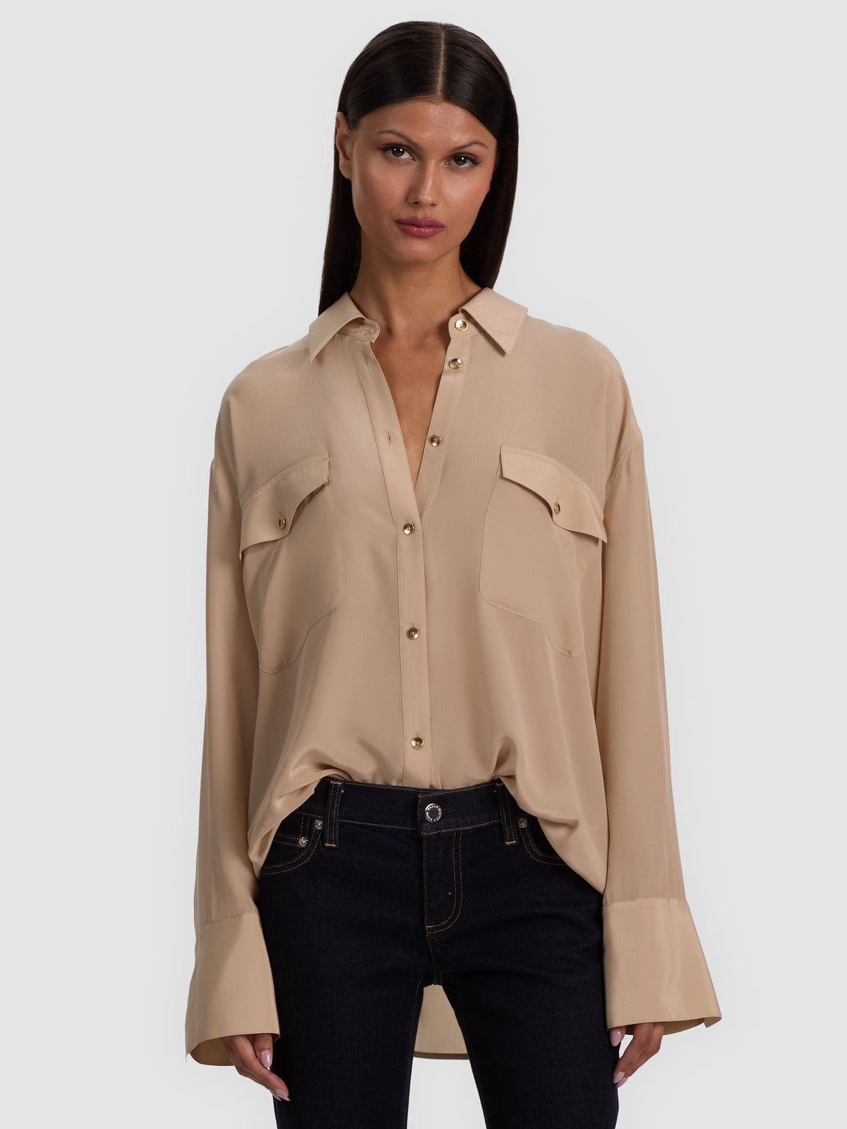 FINELY OVERSIZED UTILITY SHIRT-ALICE + OLIVIA