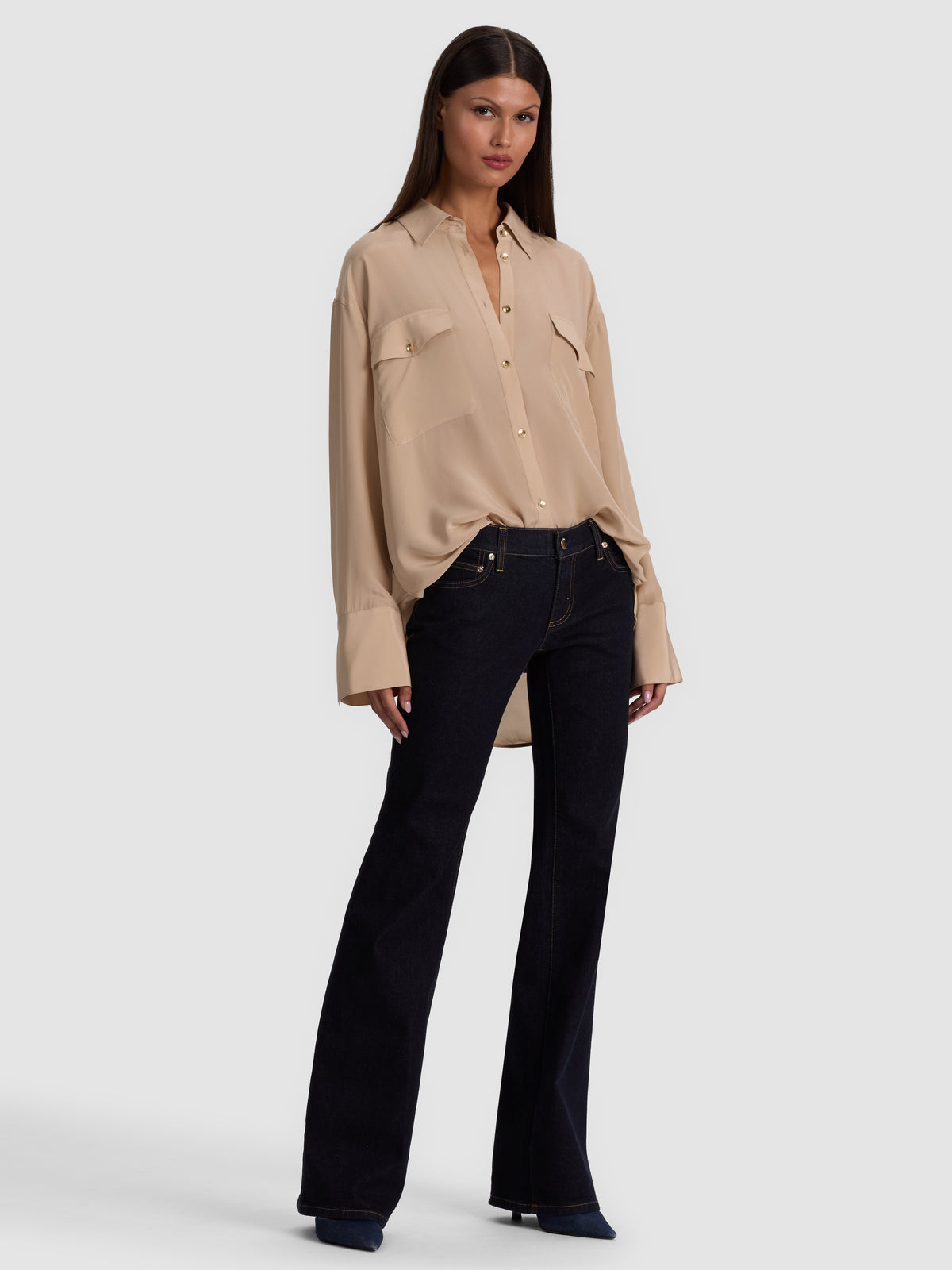 FINELY OVERSIZED UTILITY SHIRT-ALICE + OLIVIA