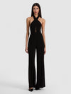 EVELINA HALTER JUMPSUIT-Black-ALICE + OLIVIA