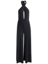 EVELINA HALTER JUMPSUIT-Black-ALICE + OLIVIA