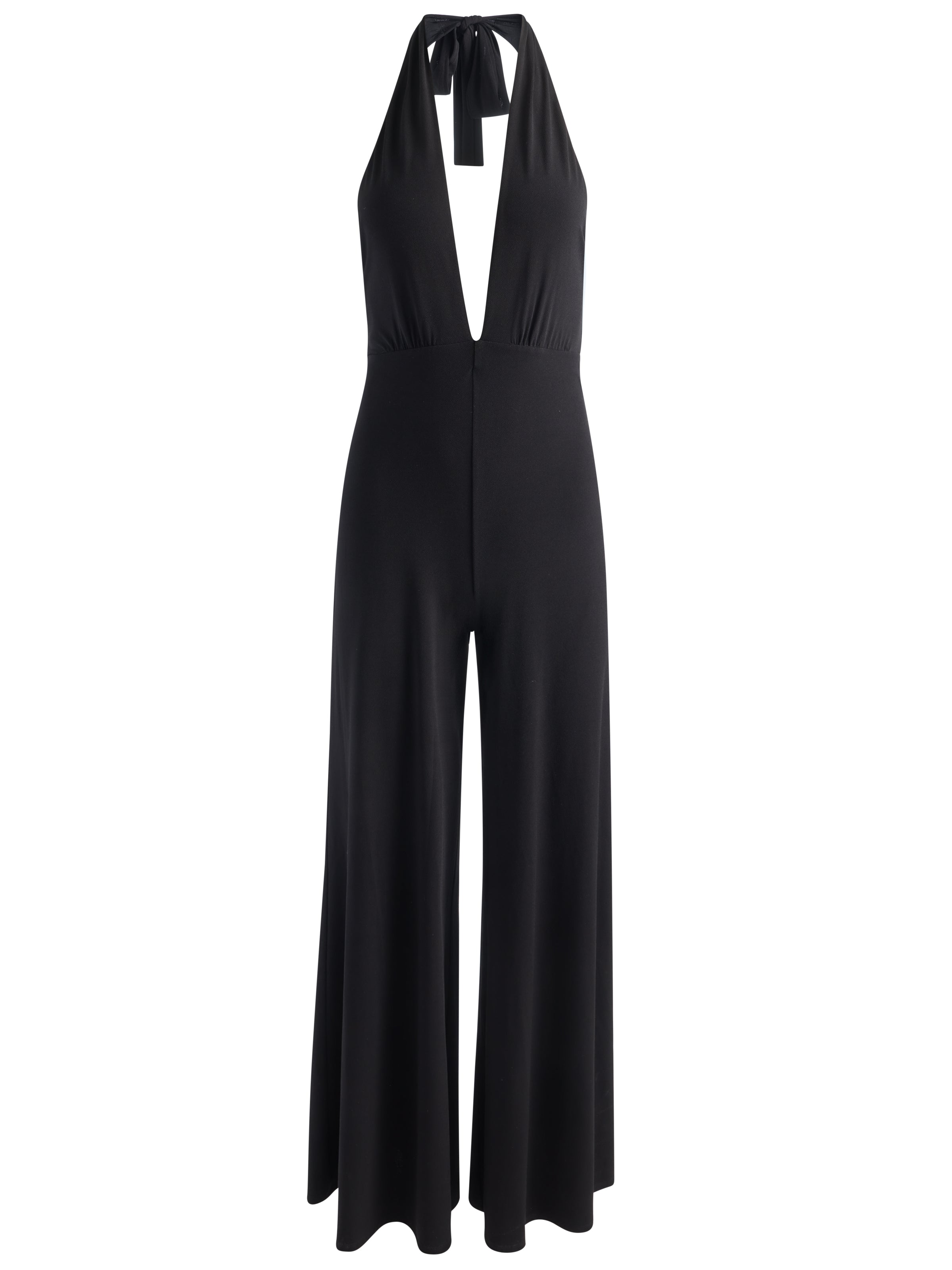 EVELINA HALTER JUMPSUIT-Black-ALICE + OLIVIA