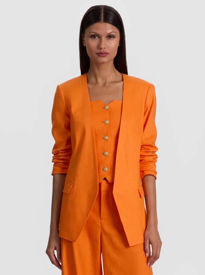 CORBIN COLLARLESS ANGELED BLAZER-ALICE + OLIVIA
