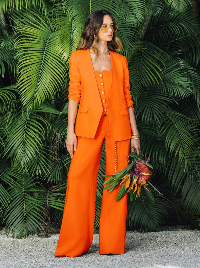 CORBIN COLLARLESS ANGELED BLAZER-ALICE + OLIVIA