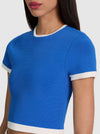 CIARA CROPPED PULLOVER-BLUE IRIS/SOFT WHITE-ALICE + OLIVIA