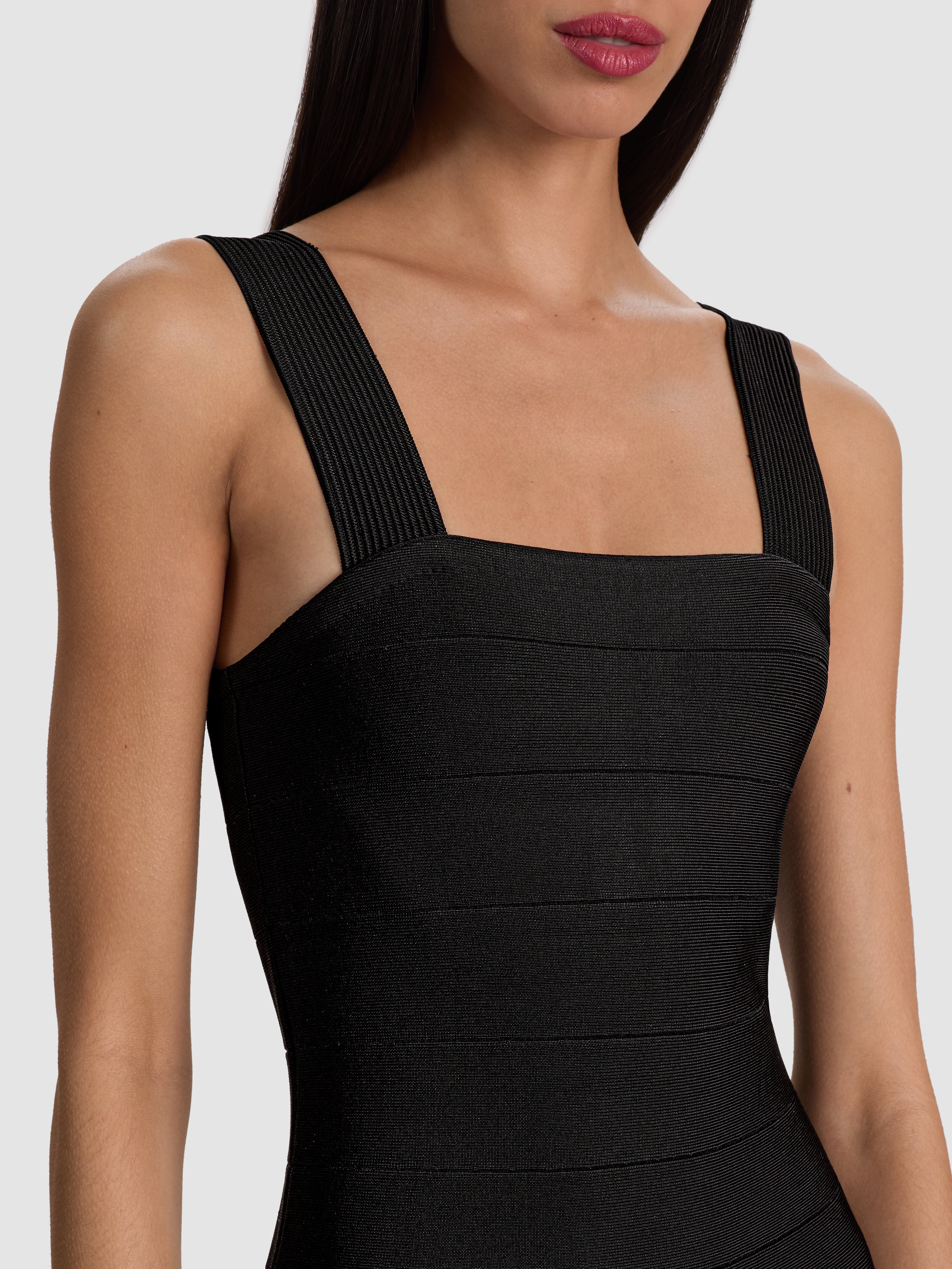 JODIE BANDAGE MINI DRESS-Black-ALICE + OLIVIA