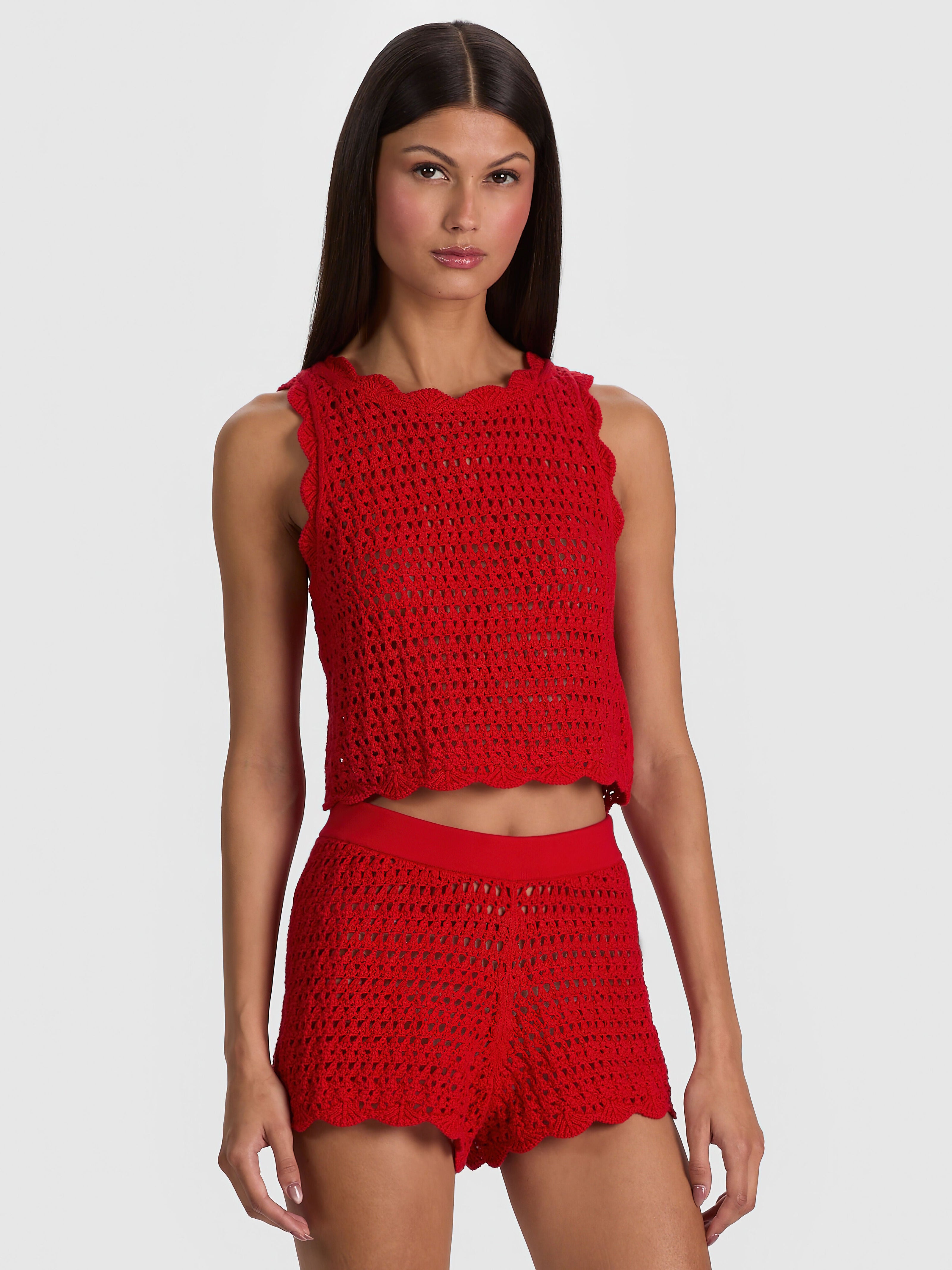 CIARA CROPPED POINTELLE PULLOVER-ALICE + OLIVIA