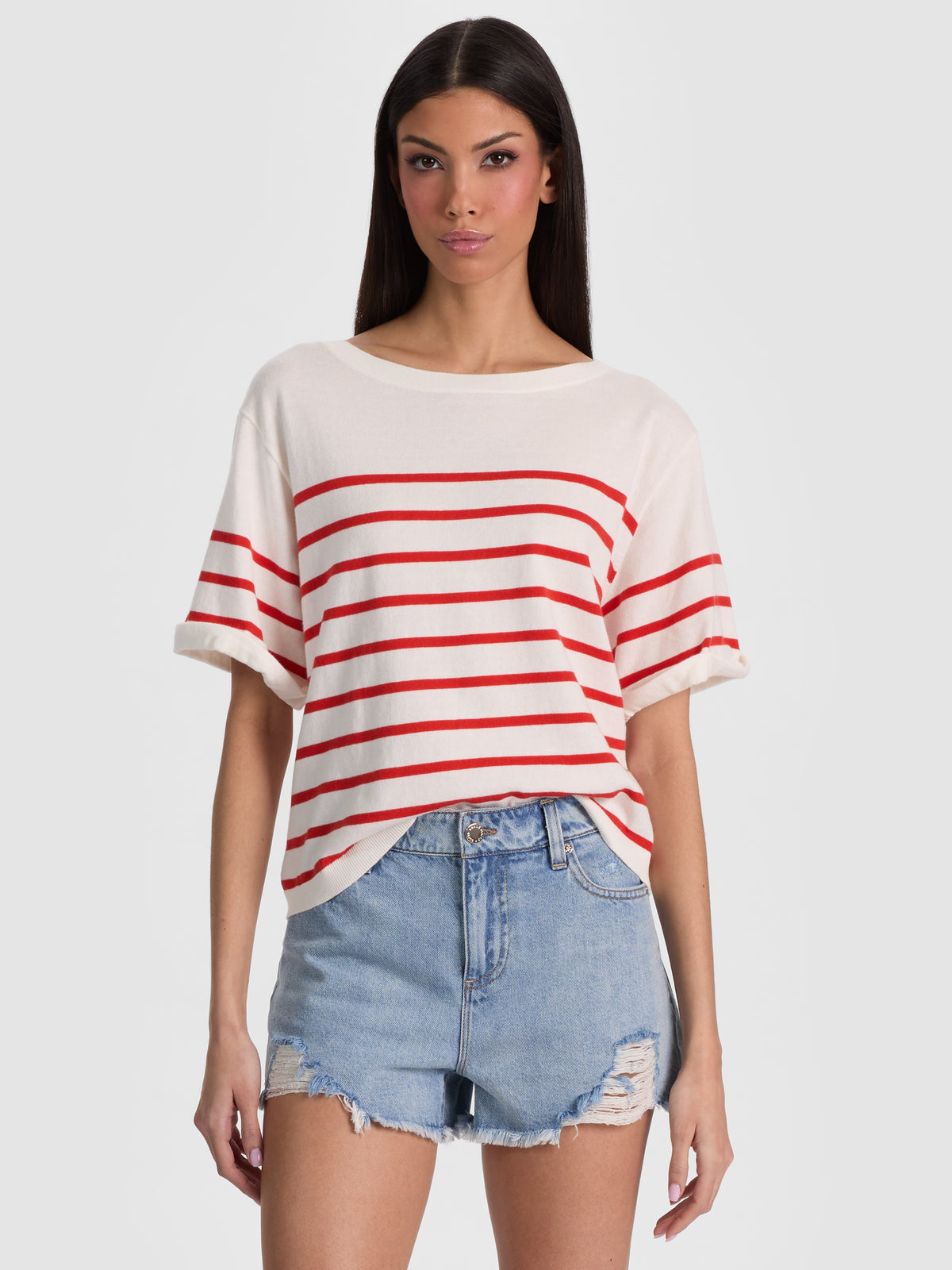 AMELIE STRIPED KNIT TEE-ALICE + OLIVIA