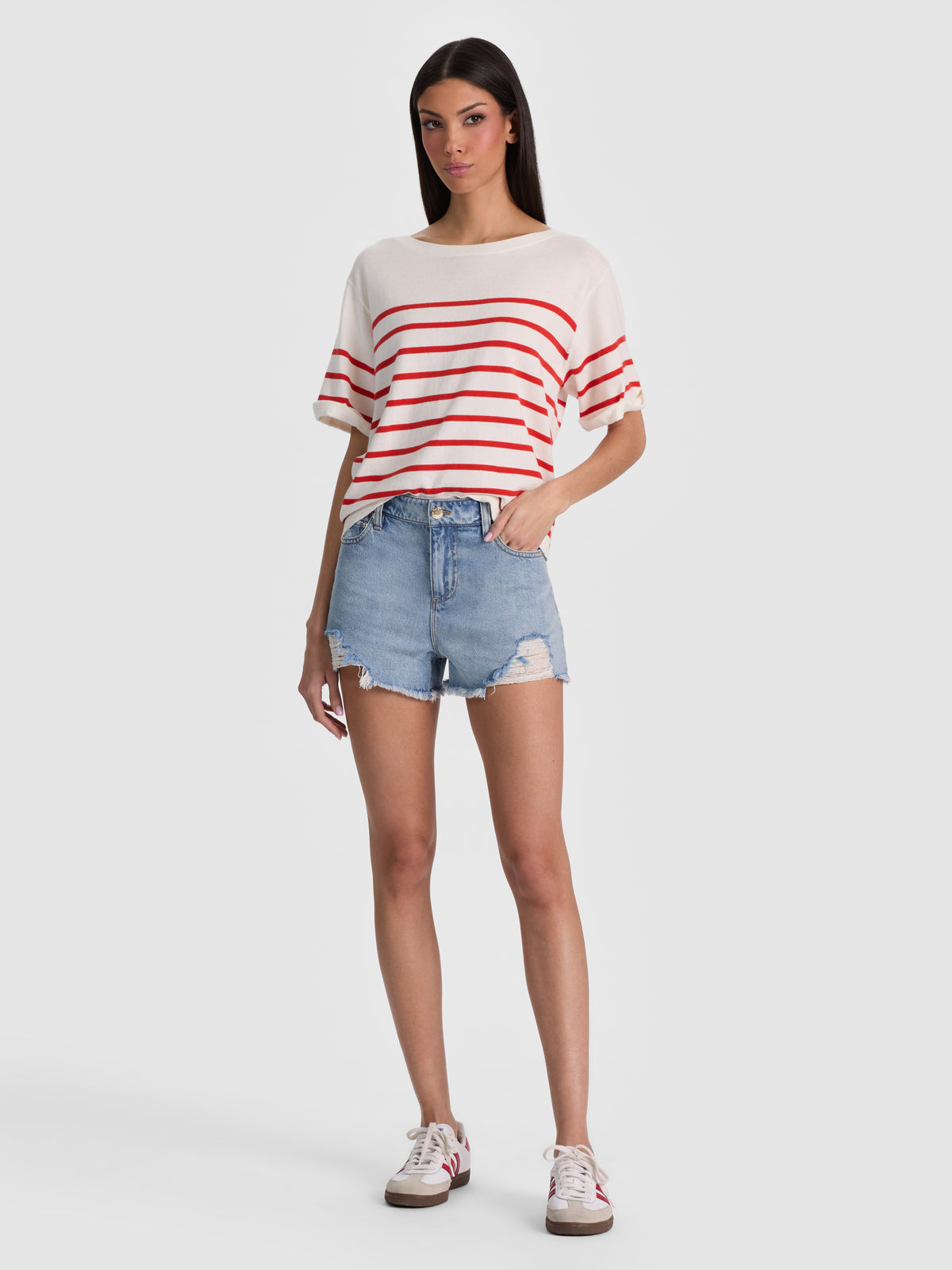 AMELIE STRIPED KNIT TEE-ALICE + OLIVIA