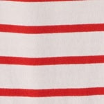 AMELIE STRIPED KNIT TEE - SOFT WHITE/CHILI PEPPER