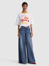 EVAN STACEFACE OVERSIZED CROPPED TEE W APPLIQUES-ALICE + OLIVIA