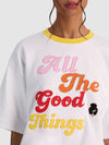 EVAN STACEFACE OVERSIZED CROPPED TEE W APPLIQUES-ALICE + OLIVIA
