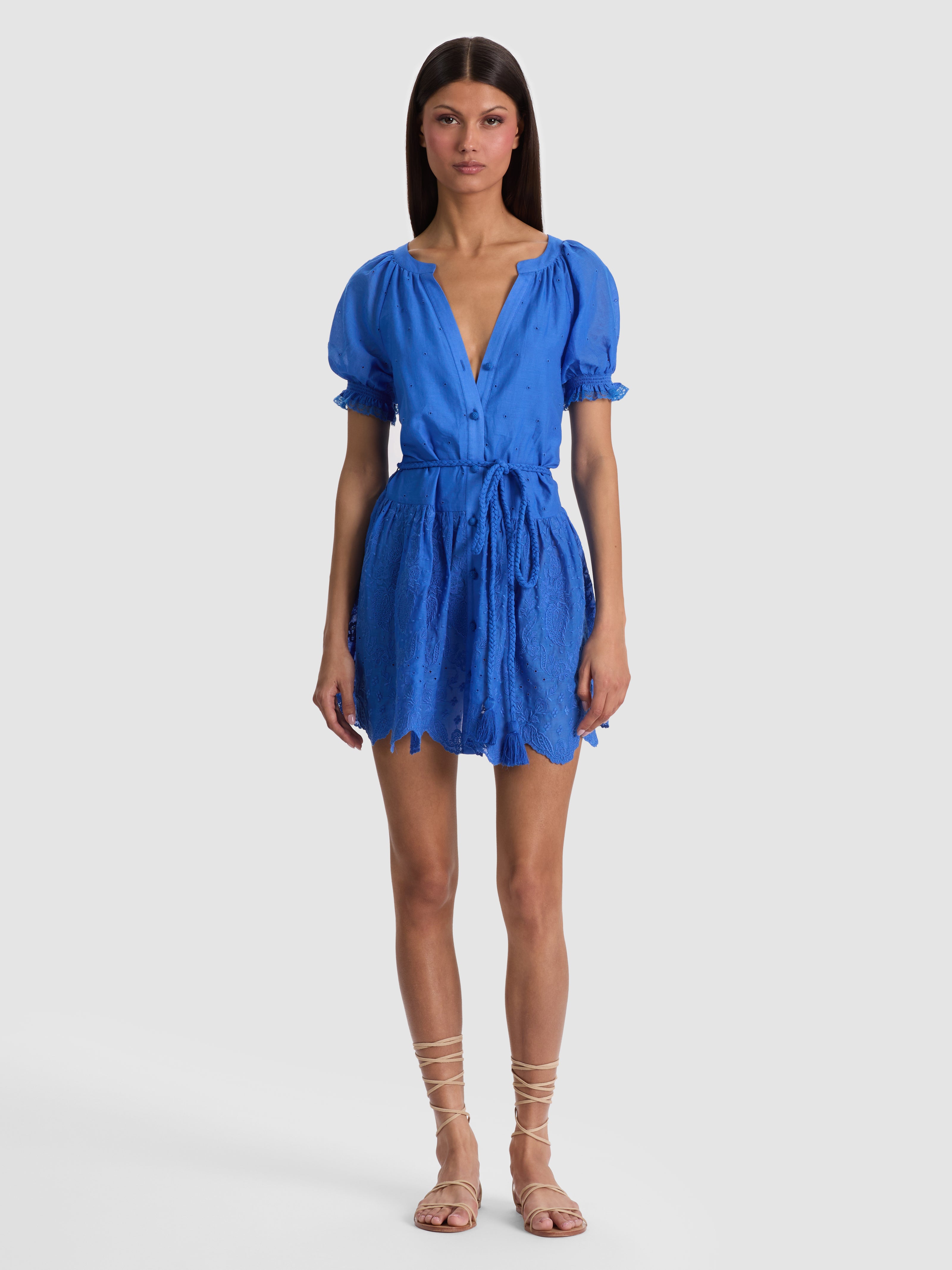 THALIA PUFF SLV BTN DWN TUNIC DRESS-ALICE + OLIVIA