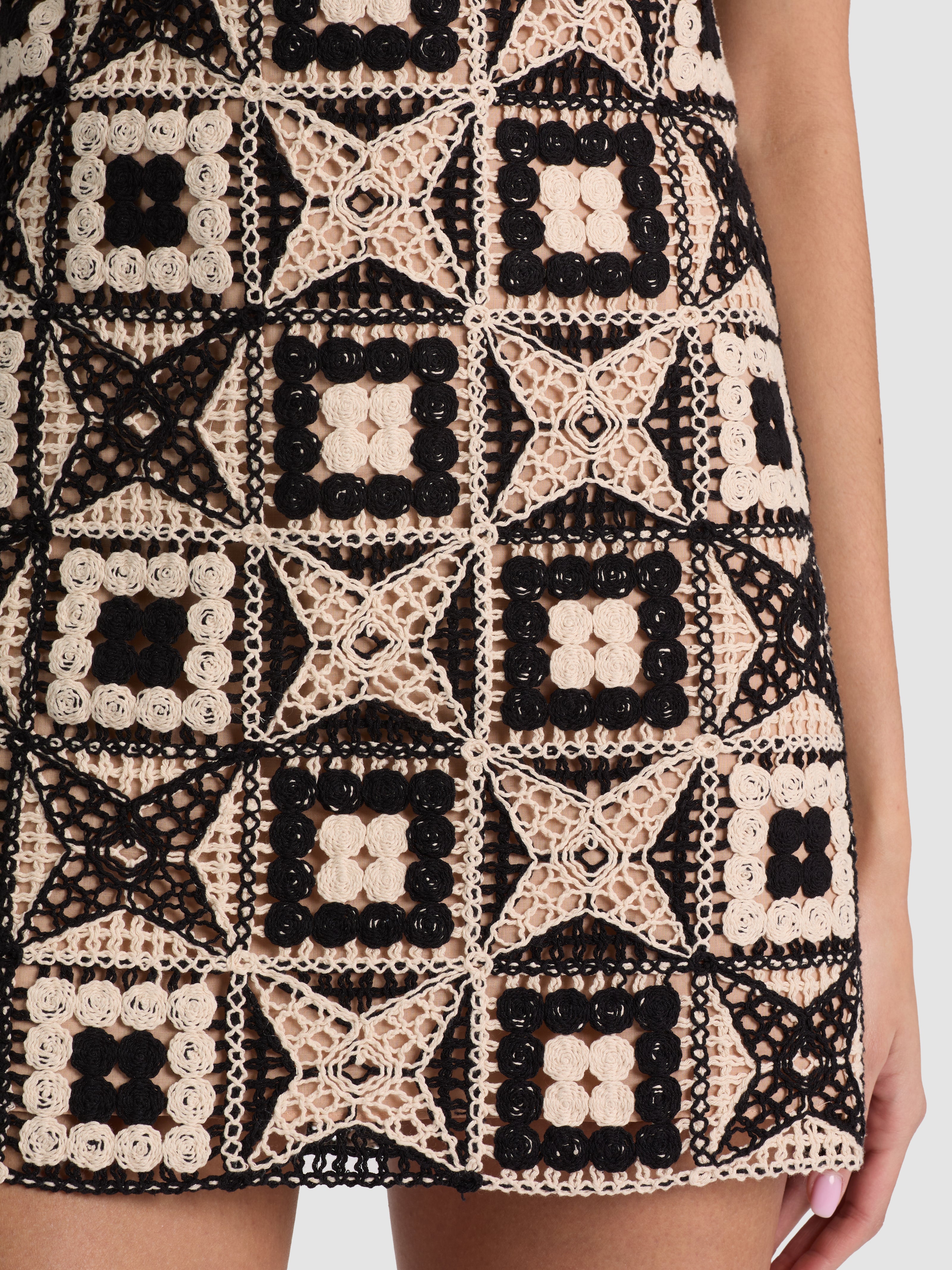 CLYDE CROCHET MINI DRESS-ALICE + OLIVIA