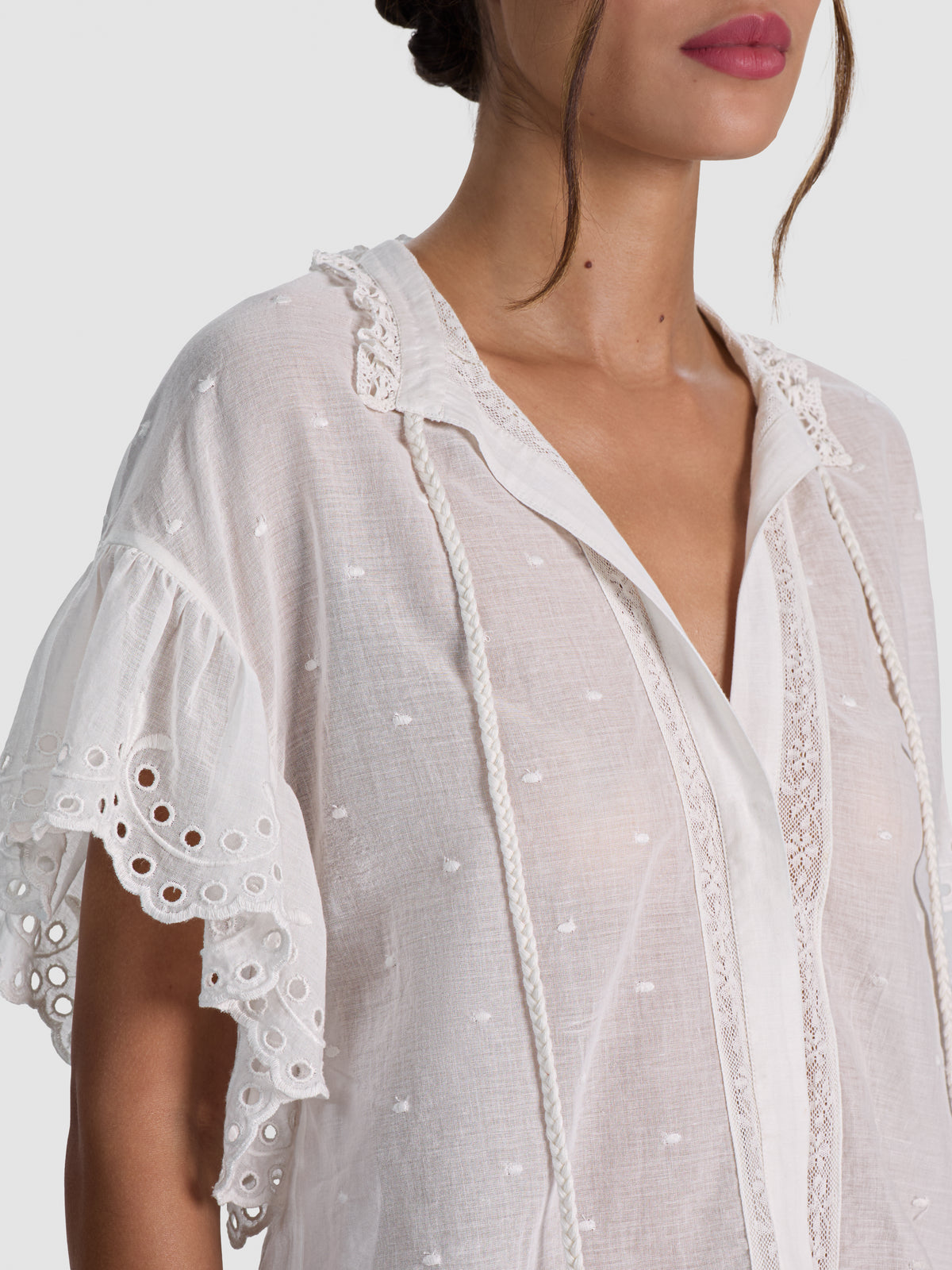 JULIUS EMBR SHORT RFL SLV TUNIC TOP-ALICE + OLIVIA