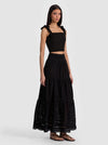 MARINDA EMBR FOLDOVER TIE SHOULDER CROPPED TOP-ALICE + OLIVIA