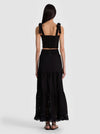 MARINDA EMBR FOLDOVER TIE SHOULDER CROPPED TOP-ALICE + OLIVIA