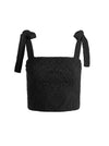 MARINDA EMBR FOLDOVER TIE SHOULDER CROPPED TOP-ALICE + OLIVIA