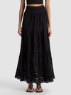 LEONA EMBROIDERED MIDI SKIRT-Black-ALICE + OLIVIA