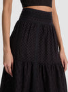 LEONA EMBROIDERED MIDI SKIRT-Black-ALICE + OLIVIA