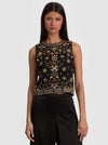 AMAL EMBELLISHED TANK-BLACK/MULTI-ALICE + OLIVIA