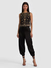 AMAL EMBELLISHED TANK-BLACK/MULTI-ALICE + OLIVIA