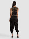 AMAL EMBELLISHED TANK-BLACK/MULTI-ALICE + OLIVIA
