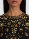 AMAL EMBELLISHED TANK-BLACK/MULTI-ALICE + OLIVIA