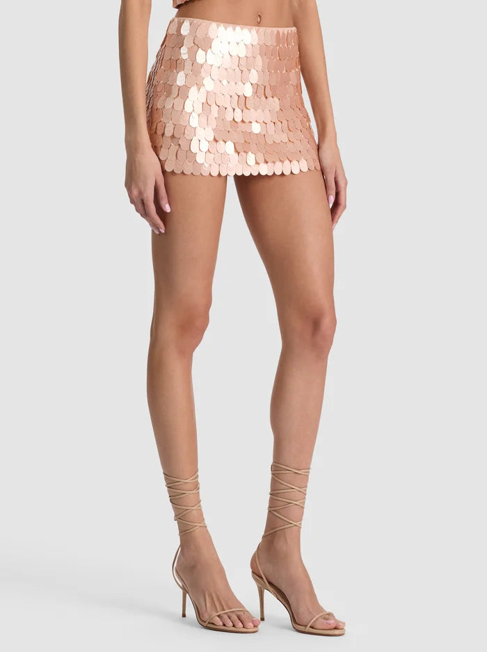 MACE PAILLETTE MINI SKORT-ROSE TAN-ALICE + OLIVIA