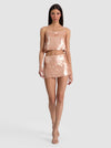 MACE PAILLETTE MINI SKORT-ROSE TAN-ALICE + OLIVIA