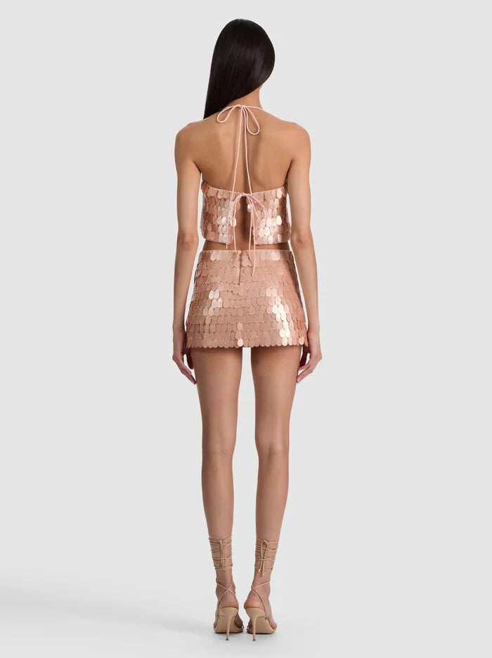 MACE PAILLETTE MINI SKORT-ROSE TAN-ALICE + OLIVIA