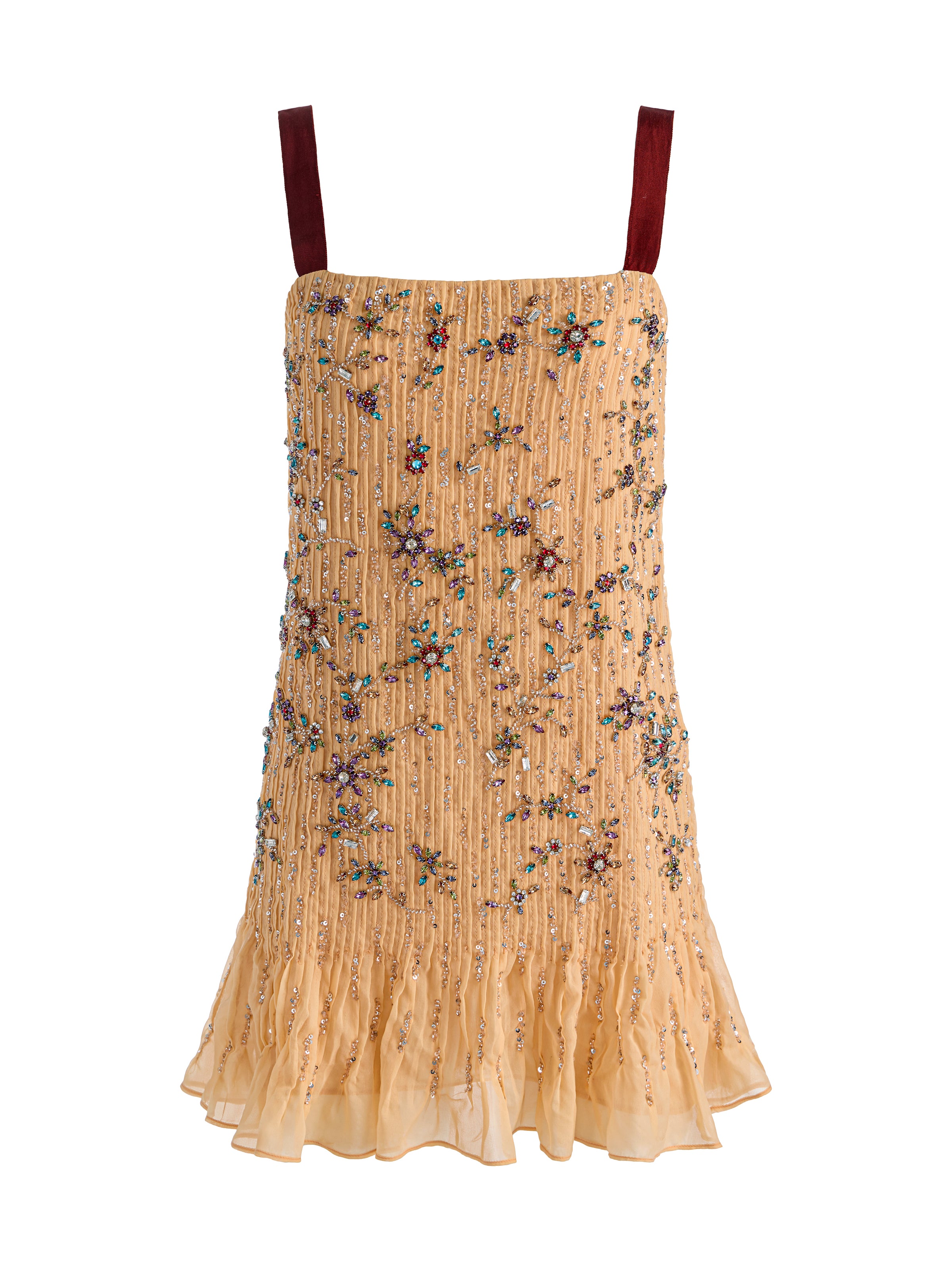 LINNEA EMBELLISHED MINI DRESS-LIGHT PEACH-ALICE + OLIVIA