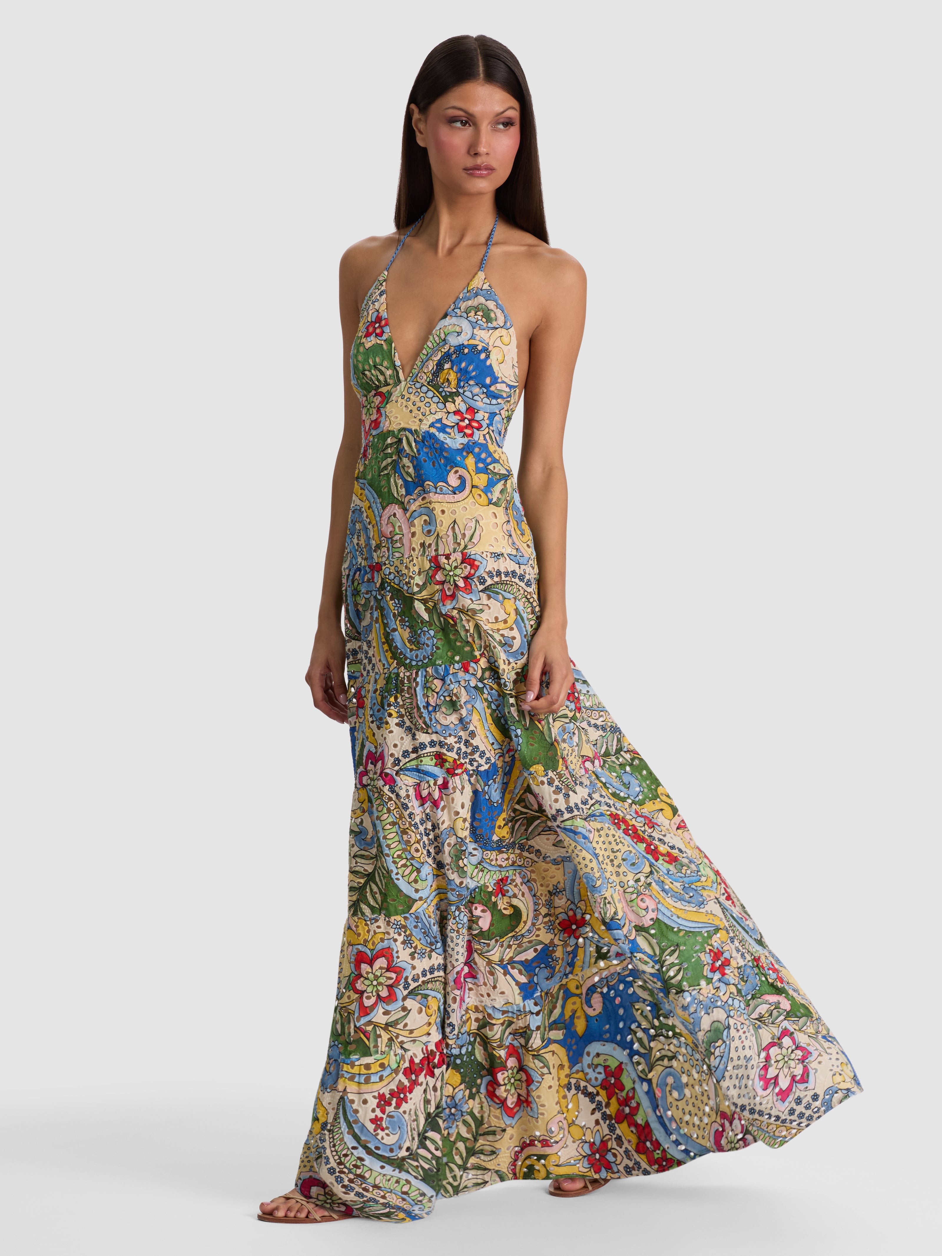 KAROLINA TIERED MAXI DRESS-ALICE + OLIVIA