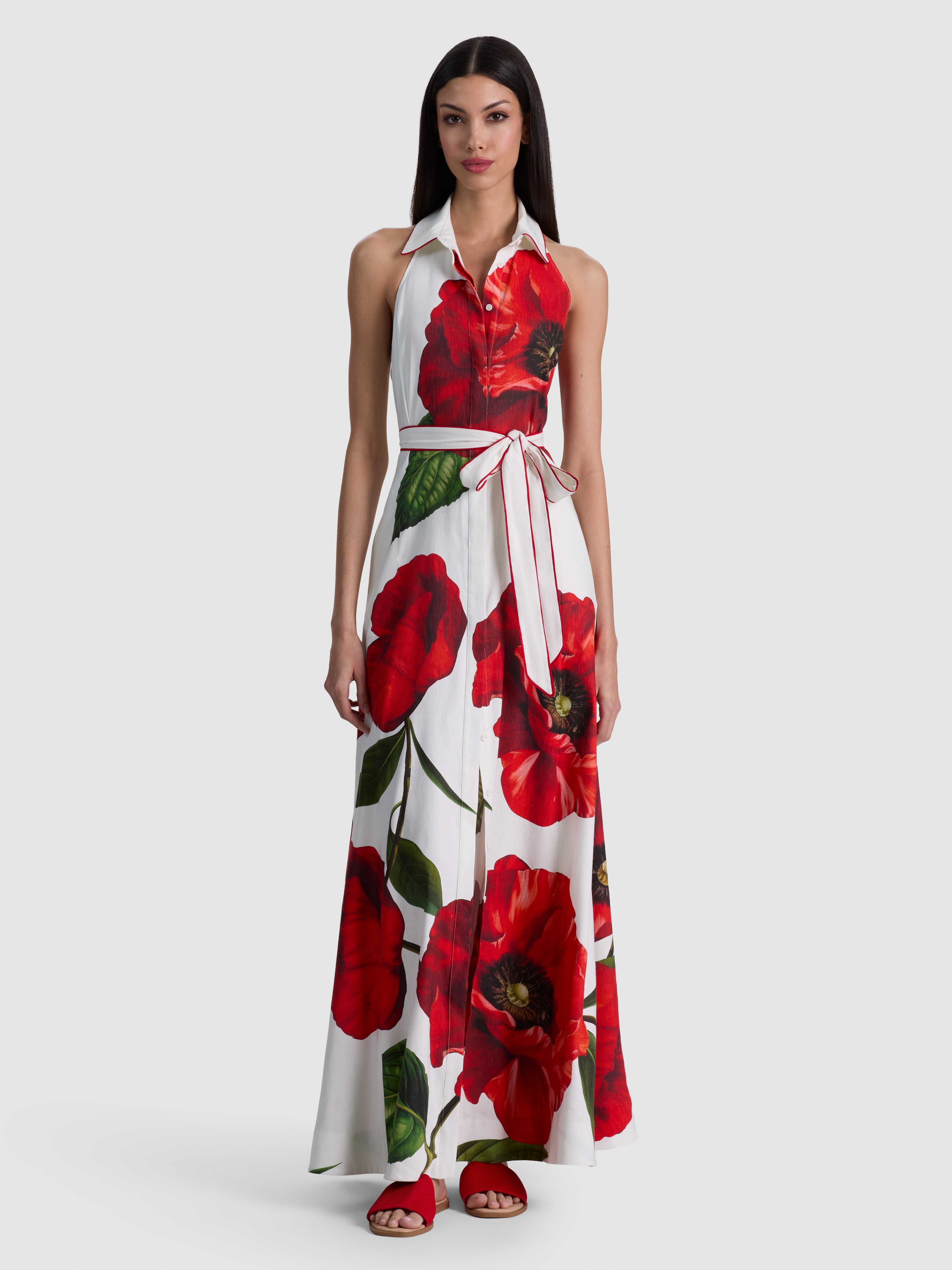 CHASSIDY HALTER MAXI DRESS-SUMMER POPPY-ALICE + OLIVIA