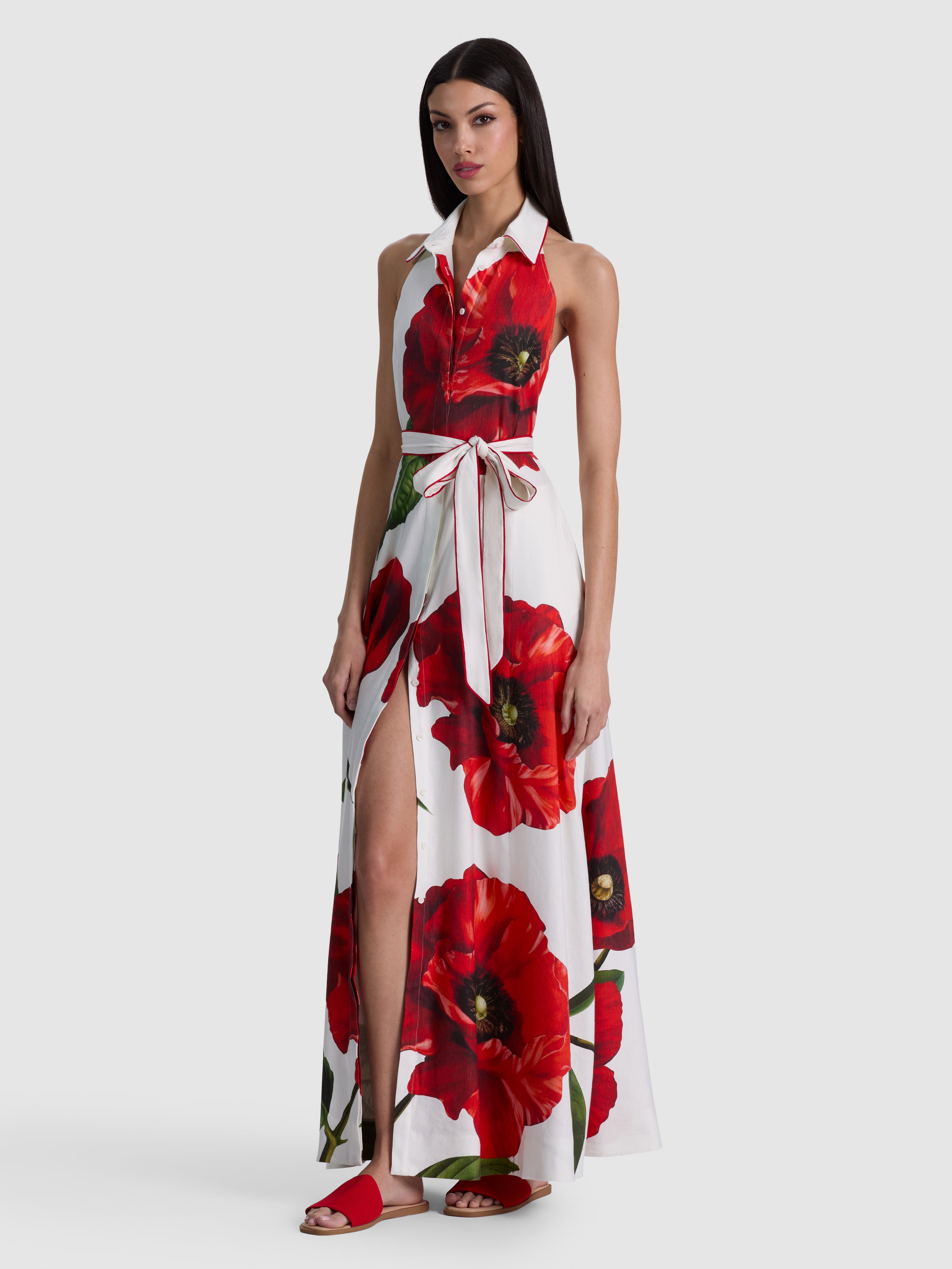 CHASSIDY HALTER MAXI DRESS-SUMMER POPPY-ALICE + OLIVIA