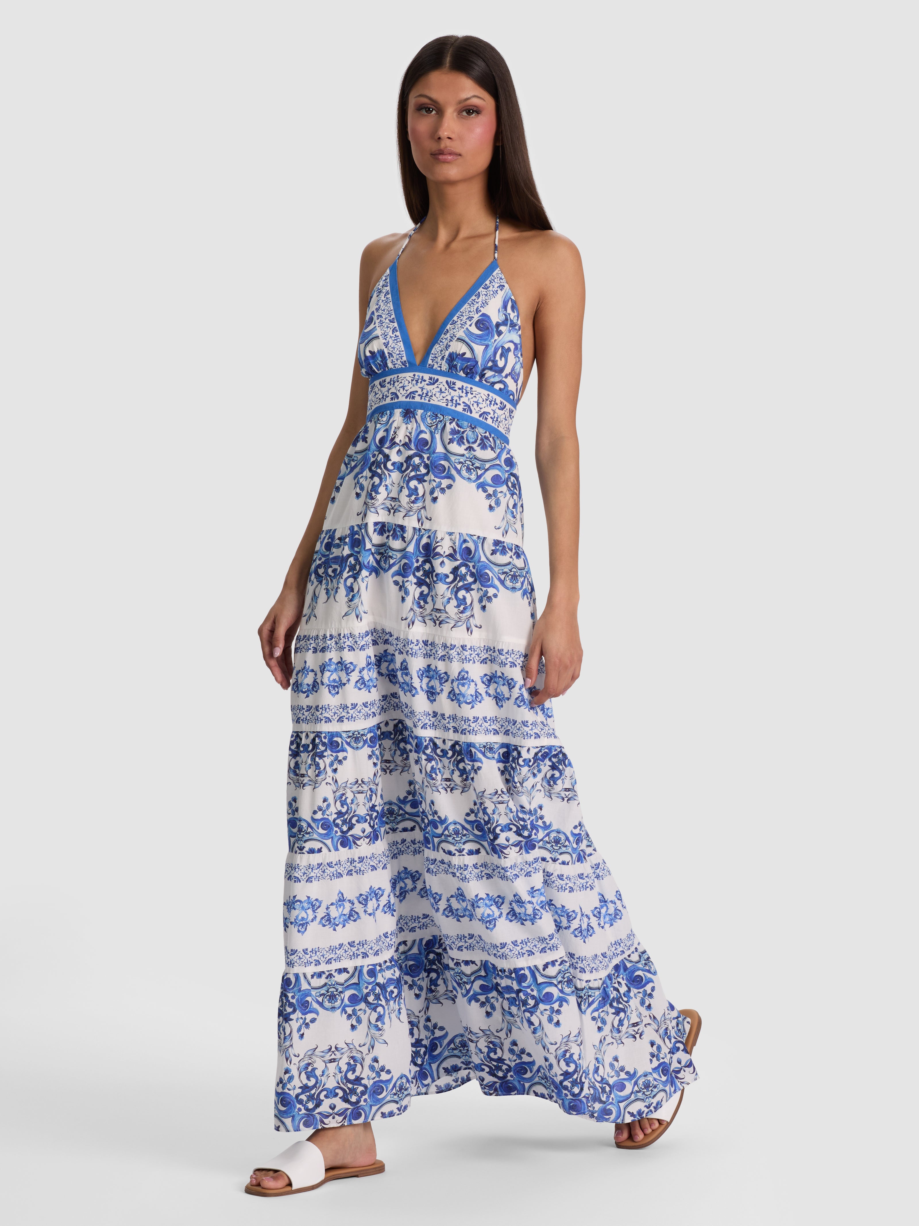 KAROLINA TIERED MAXI DRESS-SOLSTICE-ALICE + OLIVIA